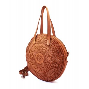 15■ Ovale Handtasche Ledertasche für Damen aus geflochtene Leder 